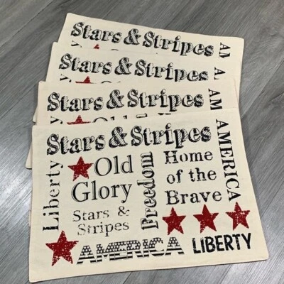 Park Designs 全新带标签“Stars & Stripes”“America”“Liberty 4 件套 Placemats — 第 1/4 张图片