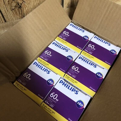 6 Pack PHILIPS 8.8A19/PER/930/P/GU24/DIM 6/1FB T20 LED Bulb,A19,3000K New - Image 1 of 2