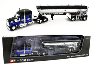 DCP 1:64 *BLUE & BLACK* Kenworth W990 Midroof & CHROME MAC End Dump Trailer NIB - Picture 1 of 11