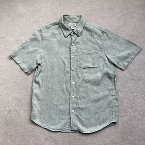 L.L. Bean Men’s Pure Linen Light Weight Button Up Shirt Washed Green Size S - Picture 1 of 15