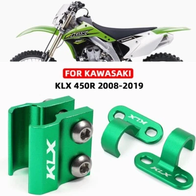 CNC Brake Line Hose Guide Clamp For KAWASAKI KLX 450R KLX450 R 2008-2019 Green - Image 1 of 4