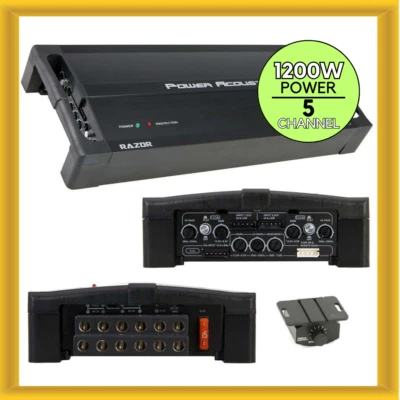 Power Acoustik RZ52500D Compact 5 Channel Class D Car Amplifier 1200W RMS Power - Image 1 of 3