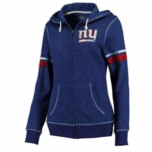 NWT NEW YORK GIANTS WOMEN MAJESTIC ATHLETIC TRADITION FULL ZIP HOODIE SWEATSHIRT - Picture 1 of 6