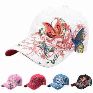 Basecap Stickerei Schmetterling Blumen Baseball Cap Trucker Kappe Snapback Damen - Bild 1 von 14