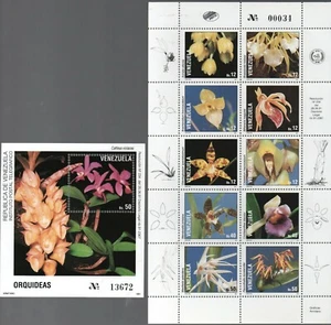 Venezuela: 1991; Scott 1447, sheet of 10 + S.S. 1448, orchids, MNH, EBV257 - Picture 1 of 2