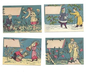 Tarjetas victorianas vintage de cuatro estaciones - Imagen 1 de 2