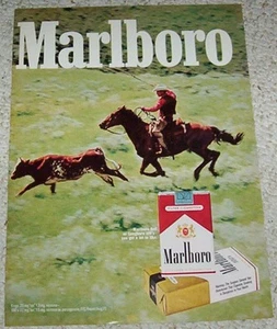 1972 anuncio impreso - Marlboro Cigarettes vaquero hombre caballo vaca vintage tabaco ANUNCIO - Imagen 1 de 1