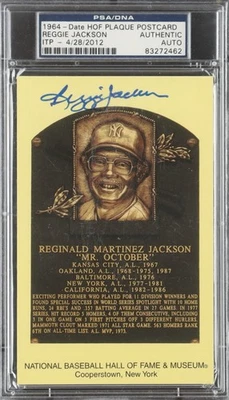 Reggie Jackson SIGNED Baseball Hall of Fame Plaque Yankees PSA/DNA AUTOGRAPHED - Image 1 of 2