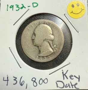 1932-D Washington Quarter – Low Mintage Key Date - Picture 1 of 4