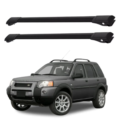 Lockable Roof Rack Cross Bars for Land Rover Freelander 1999-2006 2Pcs Black - Imagem 1 de 4