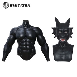 SMITIZEN Upgraded Silicone Muscle Suit + Black Monster Dragon Mask for Gay Fetish - Bild 1 von 15