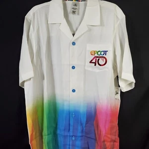 CAMISA GRANDE Epcot 40 Aniversario Collar Blanca con Botones Parques Disney World 2022 - Imagen 1 de 3