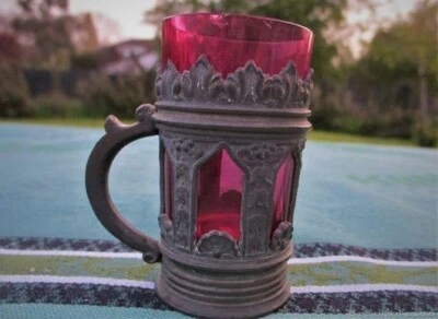 Verre à liqueur en cristal ancienne avec support Antique crystal shot glass - Photo 1/4