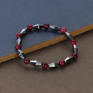 Natural Tiger Eye Stone Bracelet for Men Women Black Gallstone Elastic Bangles - Picture 1 of 14