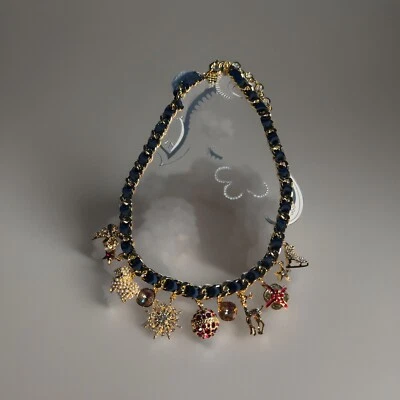 Talbots Invierno Dijes Distintivo Collar Estrás Imitación Perla Esmalte Vacaciones Foto 1 de 4