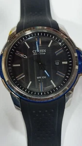 J810-S082790 CITIZEN ECO-DRIVE BLACK DIAL MEN'S WATCH C2-118 - Picture 1 of 12