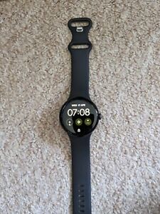 Google Pixel Watch 41mm Matte Black Stainless Steel Case with Obsidian Active...
