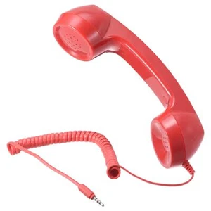 3.5mm Rétro Téléphone Récepteur pour Microphone Haut-parleur Lisse Red - Photo 1/5