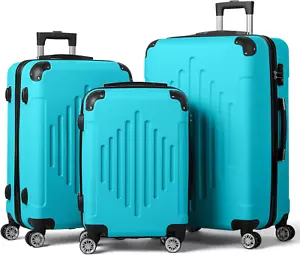 Luggage Set 3 Piece Suitcase Sets with TSA Lock Moulded Corner 4 Spinner Wheels, - Picture 1 of 12