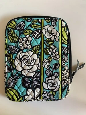 Estojo para Tablet Vera Bradley 10x8, Azul-azulado Vibrante, Verde Limão e Flores Brancas - Imagem 1 de 4