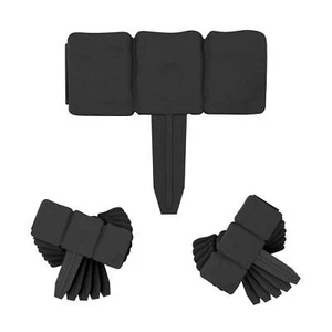 Pure Garden 10pcs Garden Edging Stone Border- 8' Black , NEW - Picture 1 of 7