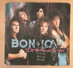 BON JOVI- I'LL BE THERE FOR YOU-AUTOGRAPHED/SIGNED PHOTO SLEEVE-1988- WITH 45RPM - Picture 1 of 1