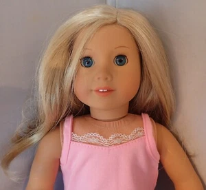 Camisa/tanque recortada de encaje rosa claro se adapta a muñeca American Girl de 18 pulgadas - Imagen 1 de 7