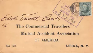 Adv cvr 1894 Boston Mass Registered single franking to Utica NY, with receiver - Picture 1 of 3