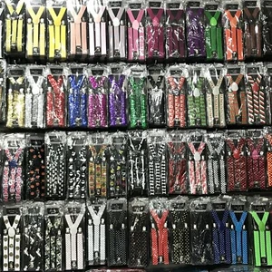 100+ Colors Mens Womens Clip-on Suspenders Elastic Y-Shape Adjustable Braces - Picture 1 of 128