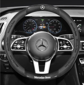 15"PU Leather+Carbon fiber Steering Wheel Cover For Mercedes Benz T-X-Class Vito - Picture 1 of 12