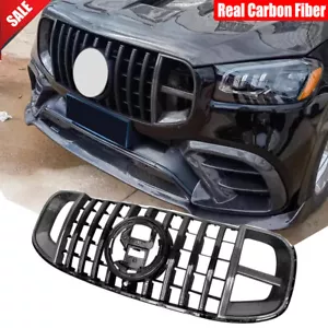 Real Carbon Front Bumper Center Grille For Mercedes Benz X167 GLS63 2021-2025 - Picture 1 of 12