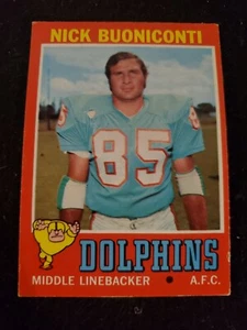 1971 NICK BUONICONTI / NFL Topps Football Trading Card #147 - Miami Dolphins - Picture 1 of 2
