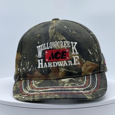 Gorra de béisbol ajustable Willowcreek ACE Hardware sombrero logotipo roble musgo camuflaje Foto 1 de 4