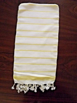 土耳其轻质 100% 棉毛巾 Peshtemal 手工织布沙滩浴巾 — 第 1/2 张图片