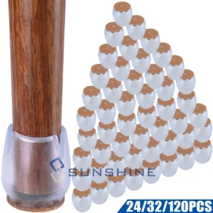 24/48/120PC Tapones De Sillas Mesas Para Patas Muebles Protectores Piso Silicona - Picture 1 of 19