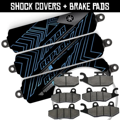 Cubiertas de amortiguador Tron delanteras + traseras + pastillas de freno para Yamaha Raptor 700 R SE 2006-2012 Foto 1 de 4