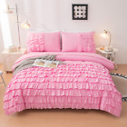 Pink Princess Dress Comforter Set Twin, 5-Piece Bed in a Bag Twin for Teen Girls