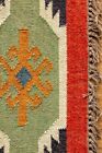 Tapis de coureur art traditionnel village naturel, tapis faits à la main en laine jute Kilim