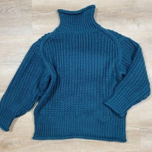 POL Chunky Knit Turtleneck Women's S Color Teal - Picture 1 of 5