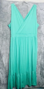 Ava & Viv Damen Übergröße ärmellos, Kleid grün Größe 2X. mit Taschen lang - Bild 1 von 8