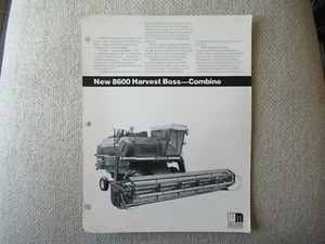 White Motor Corp 8600 Harvest Boss Combine Specification Sheet Brochure - Picture 1 of 2