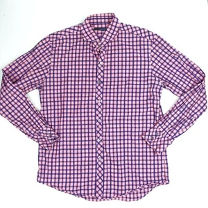 ZACHARY PRELL Red Blue Plaid Button-Up Long Sleeve Shirt Men Size XL - Picture 1 of 5