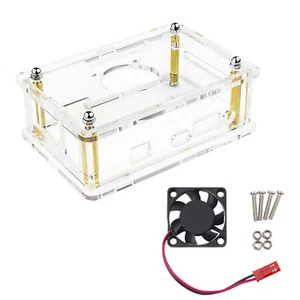Acrylic Transparent Protective Case W/ Heat Cooling Fan For Orange pi 4 LTS Part - Afbeelding 1 van 11