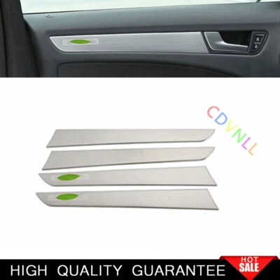 For Audi A4 A5 2009-2016 Silver Steels Car Inner Door Panel Strip Trim 4PCS - Image 1 of 4