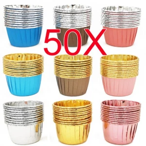 50X Paper Cups Cake Cupcake Wrappers Muffin Cases Baking Cup Cake Liner ~ - Picture 1 of 24