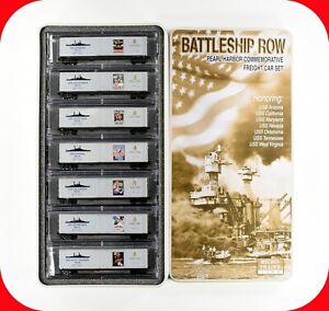 N Scale WWII US Navy Pearl Harbor Battleship Row 7-Box Car MICRO TRAINS 99321050