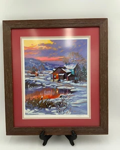 Gerahmter Littorio del Signore Ein Winterabend Druck 19 1/2" x 17" - Bild 1 von 6
