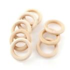 5-50Pcs Jewellery Wooden DIY Macrame Round Natural Necklace Beads Rings Crafe