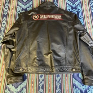 Auténtica chaqueta de cuero grande Harley Davidson para motociclista para mujer - Imagen 1 de 14