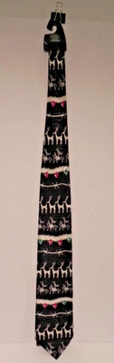 Nightmare Before Christmas Reindeer Skeletons Neck Tie - USA Made -New Free Ship - Image 1 of 4